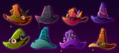 Free Vector | Magic witch and wizard hats for halloween costume