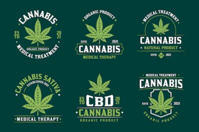 Free Vector | Medical cannabis badges