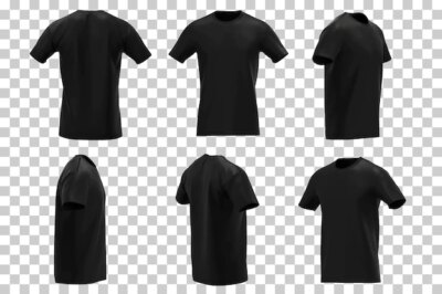 Free Vector | Men's black t-shirt in different views with realistic style