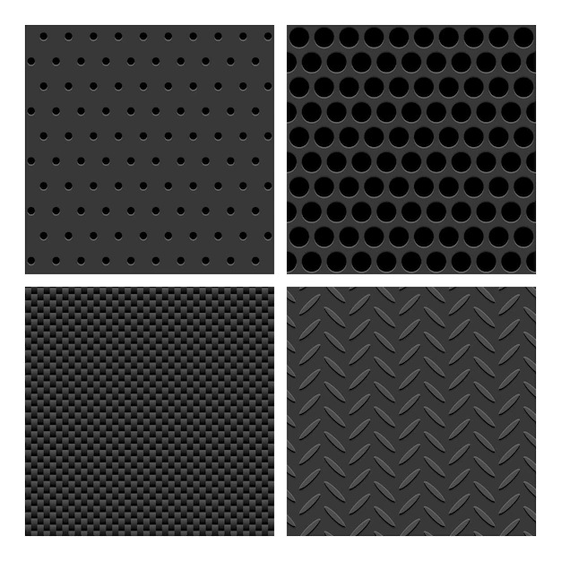 Free Vector | Metal seamless pattern set