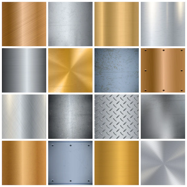 Free Vector | Metal texture realistic big set