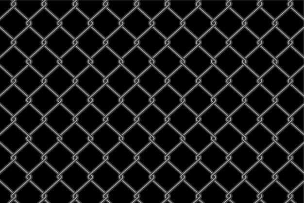 Free Vector | Metallic chain link fence pattern on black background