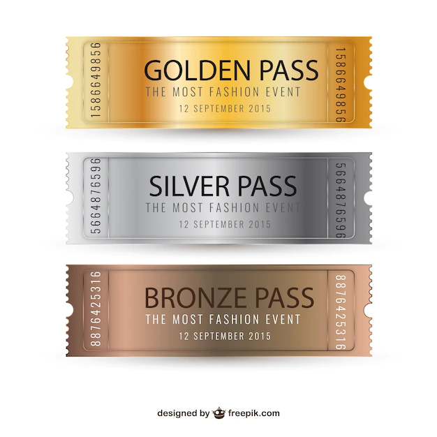 Free Vector | Metallic tickets