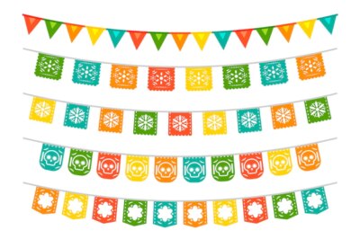 Free Vector | Mexican bunting collection