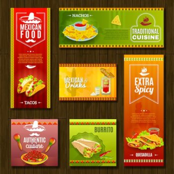 Free Vector | Mexican food banner set
