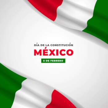 Free Vector | Mexico constitution day realistic flag