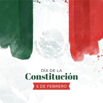Free Vector | Mexico constitution day watercolor flag