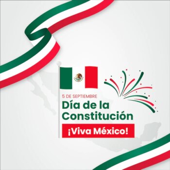 Free Vector | Mexico constitution day with flags