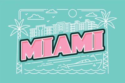 Free Vector | Miami city lettering