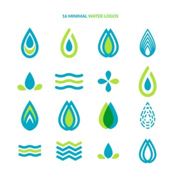 Free Vector | Minimal water logo collection