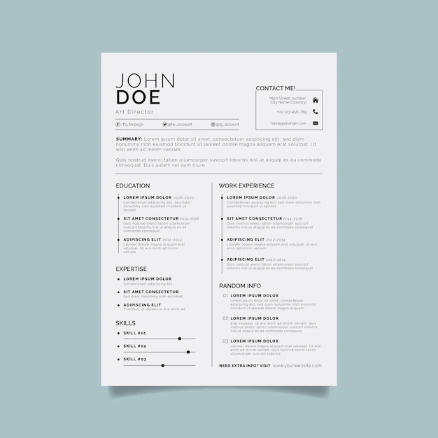 Free Vector | Minimalist cv template