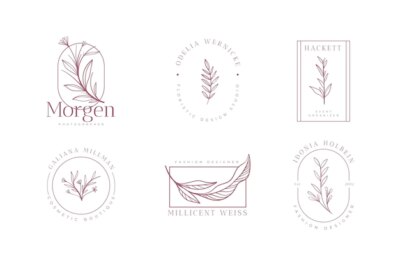 Free Vector | Minimalist floral logo collection
