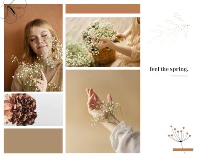 Free Vector | Minimalist floral season spring photo collages