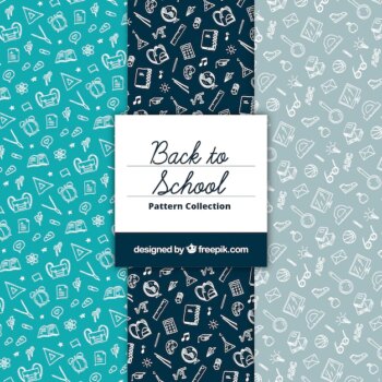 Free Vector | Modern back to school pattern collection