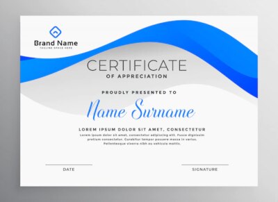 Free Vector | Modern blue professional certificate template