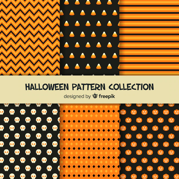 Free Vector | Modern halloween pattern set