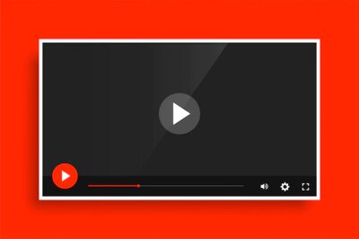 Free Vector | Modern red video media player template