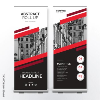 Free Vector | Modern roll up template with abstract shapes