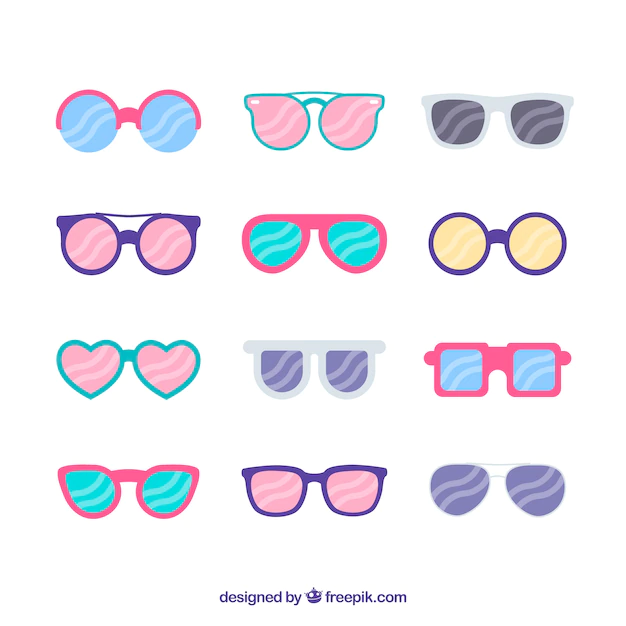 Free Vector | Modern sunglasses collection in flat style