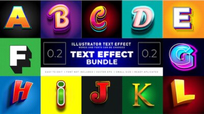 Free Vector | Modern text effect bundle 2