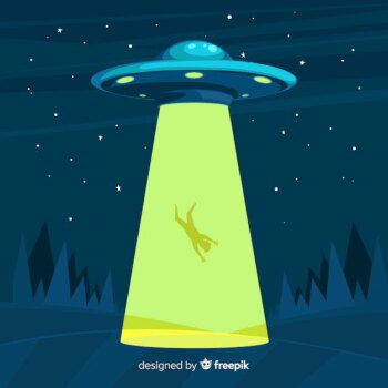 Free Vector | Modern ufo abduction concept with flat design