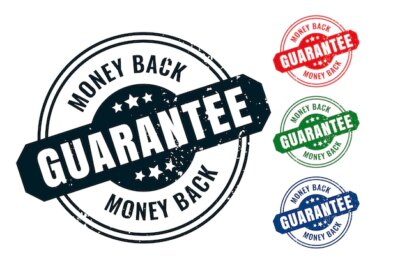 Free Vector | Money back guarantee rubber label stamp seal set