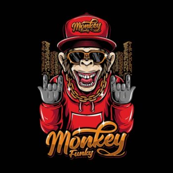 Free Vector | Monkey character with gold chain necklace illustration