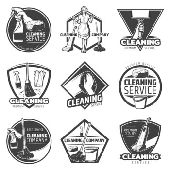 Free Vector | Monochrome cleaning service logo
