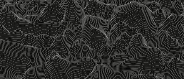 Free Vector | Monochrome sound line waves abstract background