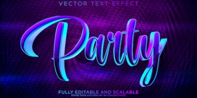 Free Vector | Music party text effect editable disco club text style