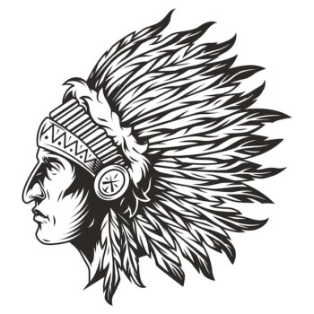 Free Vector | Native american indian chief head illustration