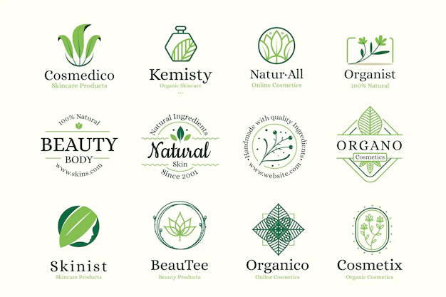 Free Vector | Nature cosmetics logo collection