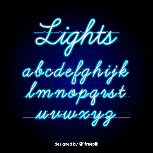 Free Vector | Neon alphabet template