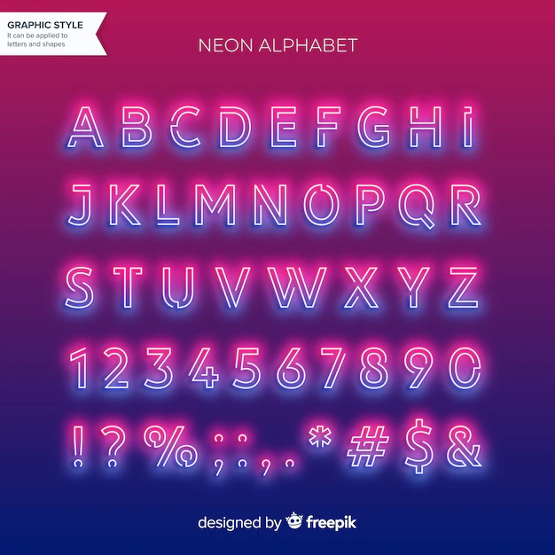 Free Vector | Neon alphabet