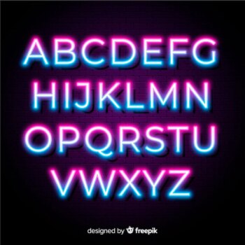 Free Vector | Neon duotone alphabet template