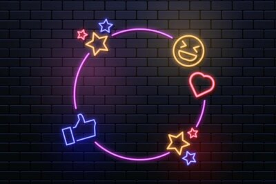 Free Vector | Neon frame design template