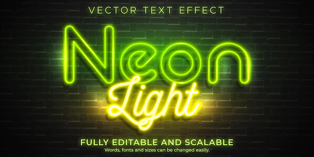 Free Vector | Neon light text effect