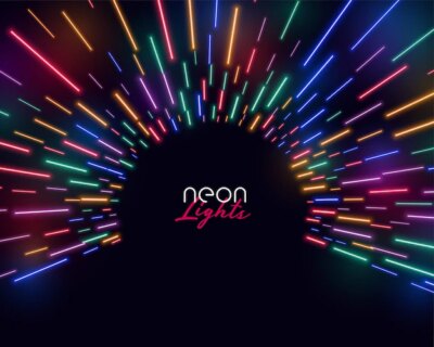 Free Vector | Neon lights led colorful burst light background
