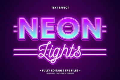 Free Vector | Neon lights text effect