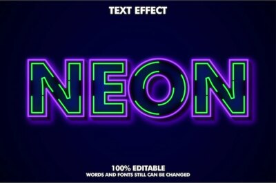 Free Vector | Neon line text efect