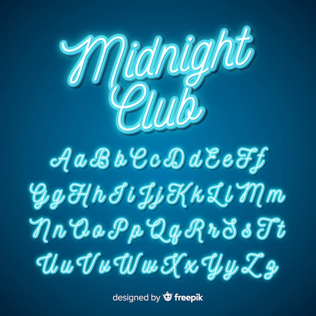 Free Vector | Neon script alphabet