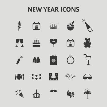 Free Vector | New year icons