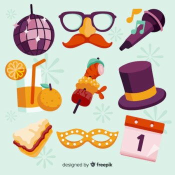 Free Vector | New year party elements collection