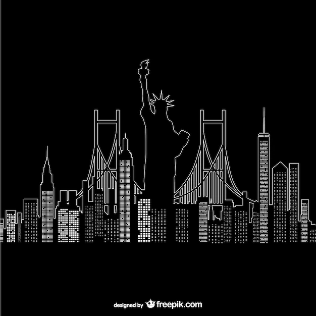 Free Vector | New york night time vector