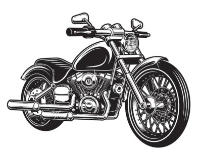 Free Vector | Of motorcycle isolated on white background. monochrome style.