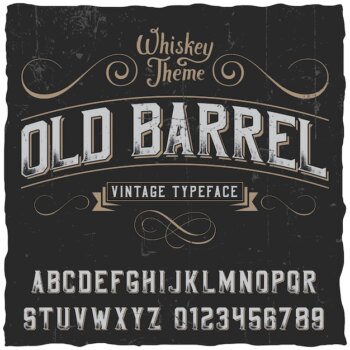 Free Vector | Old barrel poster with decoration and ribbon in vintage style