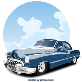 Free Vector | Old blue car