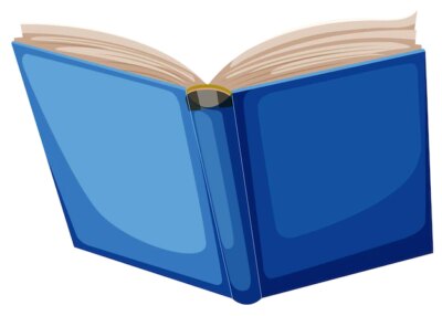 Free Vector | Open blue book on white