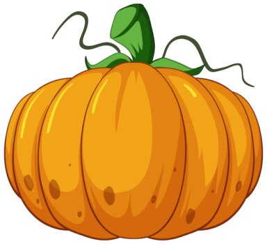 Free Vector | Orange pumpkin in cartoon style on white background