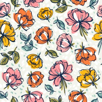 Free Vector | Organic flat abstract floral pattern